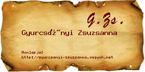 Gyurcsányi Zsuzsanna névjegykártya